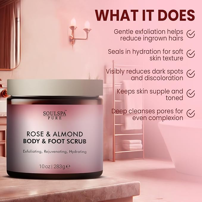 SOULSPA PURE Rose & Almond Body & Foot Scrub - Image 4