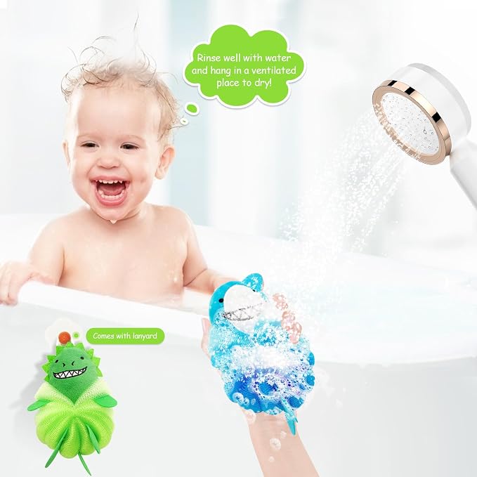 Kids Loofah & Bath Sponge, 2 Pack Loofah - Image 7