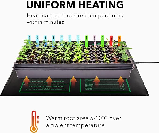 BN-LINK Seedling Heat Mat Warm Hydroponic Heating Pad Waterproof 20" x 20.75" - Image 5