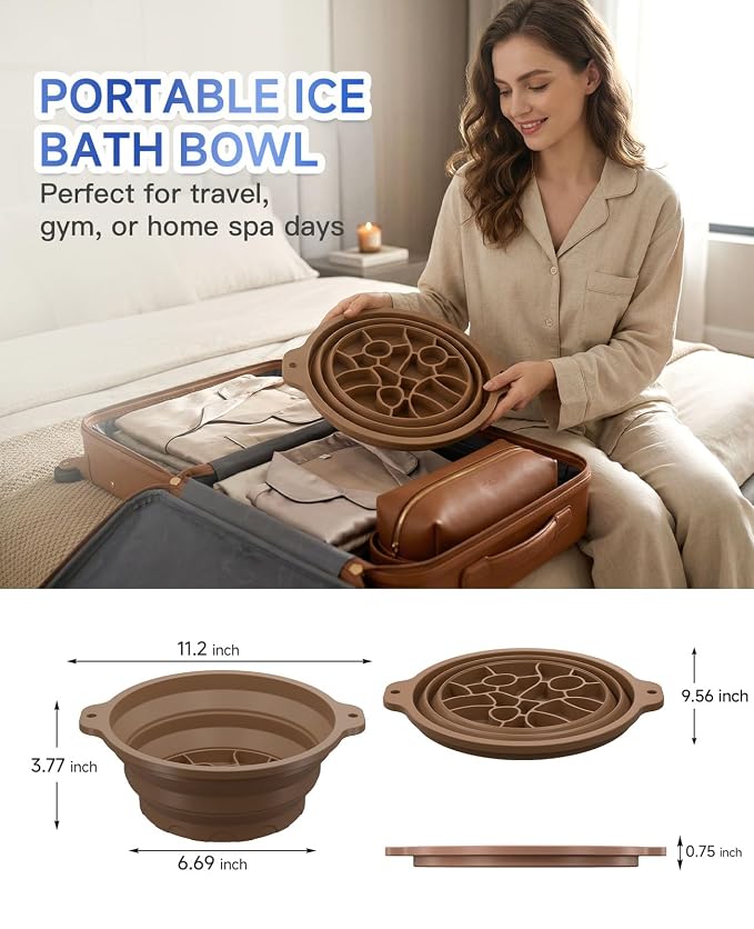 Ice Face Bowl with Built-in Ice Tray, Collapsible Silicone Facial Ice Bath Bowl - Image 8