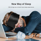 Silk Sleep Mask for Women Men, Mulberry Silk Eye Sleeping Mask & Blindfold - Image 2
