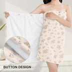 Absorbent Bath Towel Wrap Set for Women, Small Flower Print Towel Wrap After - Image 5