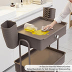 3 Tier Drawer Beauty Cart with 12 Movable Storage Organizer, Thickened ABS & - Image 5
