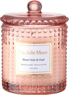 LA JOLIE MUSE Rose Noir & Oud Scented Candle – Lemon, Rose & Oud | 10 oz by LaJol%C3%ADeMuse
