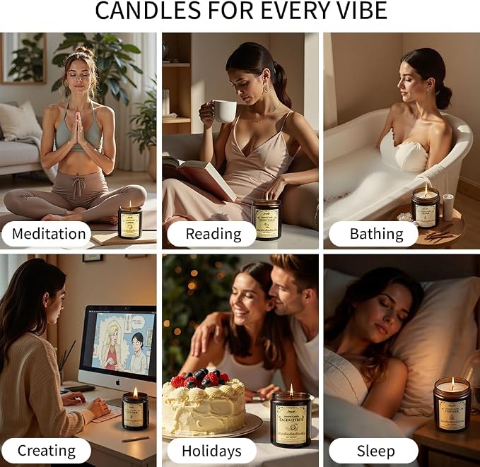 Sage and Citrus Scented Candles, 7oz Soy Wax Candle, Long Lasting Aromatherapy - Image 6