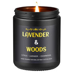 Lavender Woods Candle, 7 oz Scented Candle by Enwhisco