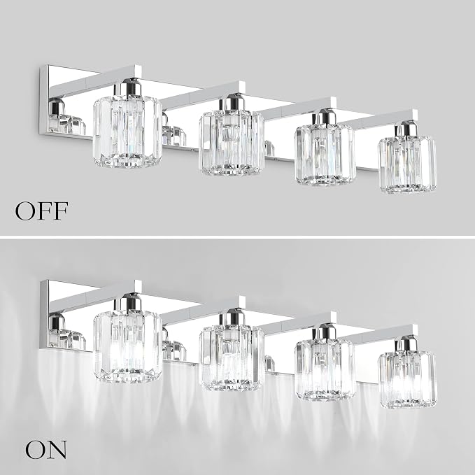 Aipsun Crystal Bathroom Vanity Light Modern Vanity Lighting Fixtures Crystal - Image 6