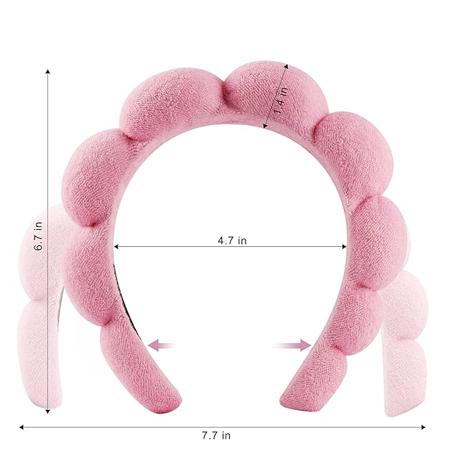 Real Perfection Spa Headband for Washing Face, Skincare Headband Wristband Set - Image 3