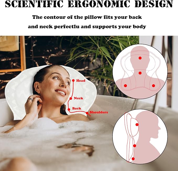 Bath Pillow Spa Bathtub Ergonomic - Image 3