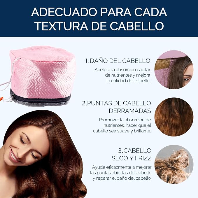 Electric Hair Steamer Cap with Temperature Control, Removable Thermal Hair Care - Image 5