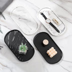 Luxspire Bathroom Vanity Tray for Countertop, Oval Kitchen Soap Dispenser and - Image 4