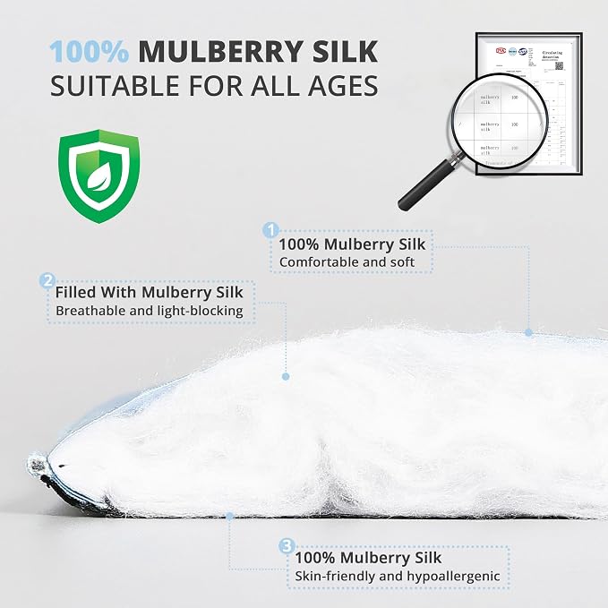 Silk Sleep Mask Eye Cover, 100% Real Natural Eye Mask - Image 4
