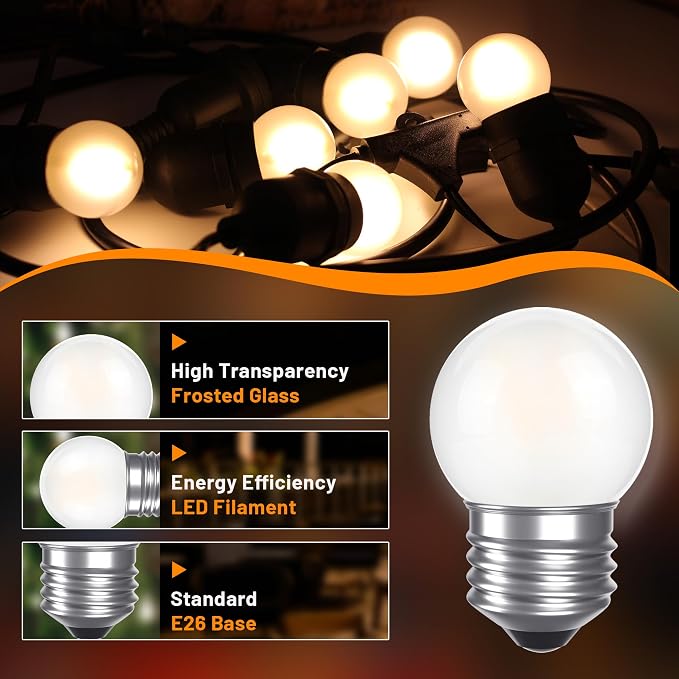 G40 1.5w Low Wattage Led Bulb Equivalent 15 Watt Standard E26 Base G14 Small - Image 3