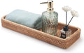 Rattan Bathroom Vanity Trays Toilet Tank Baskets Long Narrow Hand Towel Storage by DECRAFTS