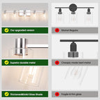 5-Light Modern Vanity Light Fixtures Over Mirror, Brushed Nickel Bathroom Light - Image 2