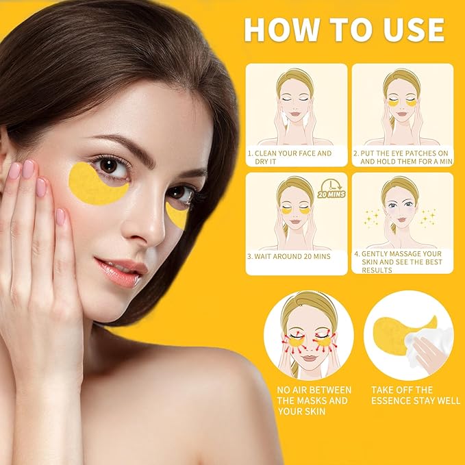 Qyiywim Under Eye Patches 70PCS, 24K Gold Eye Patches - Image 5