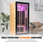 OUTEXER One Person Sauna Far Infrared Saunas Room Canadian Hemlock 1450W Dry - Image 2