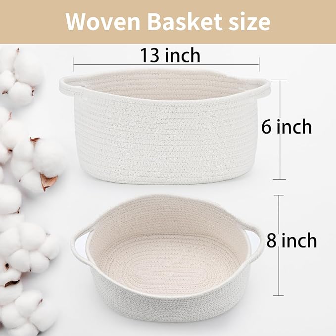 Happyiren Cute Woven Cotton Rope Basket - Image 3