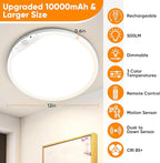 2-Pack 12" Larger 10000mAh Rechargeable Motion Sensor Ceiling Light - Image 2