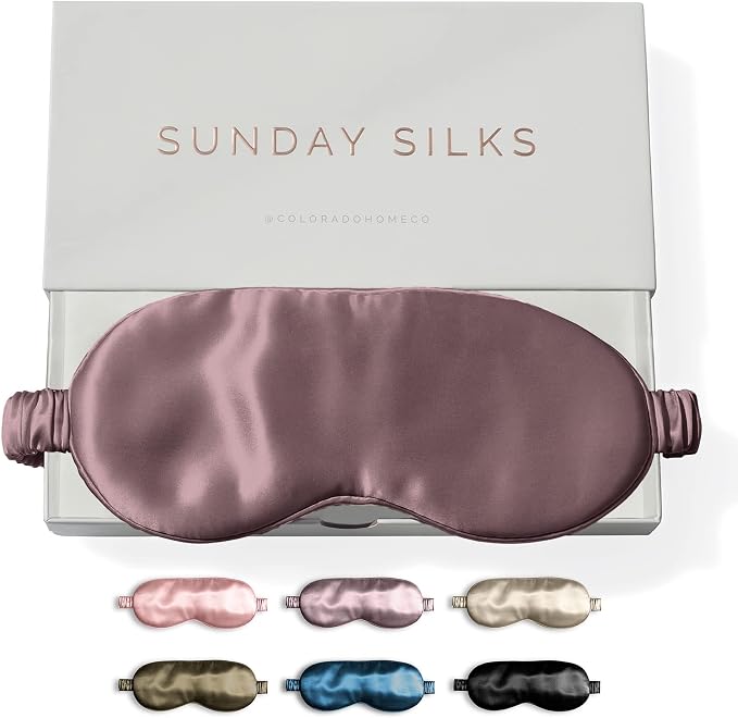 SUNDAYSILKS™ Exclusive Mulberry Silk Sleep Mask | Soft Eye Covers, and by ColoradoHomeCo