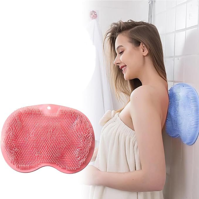 Shower Back & Foot Scrubber, Wall Mounted Back Scrubber Silicone Bath Massage by VOPHIA