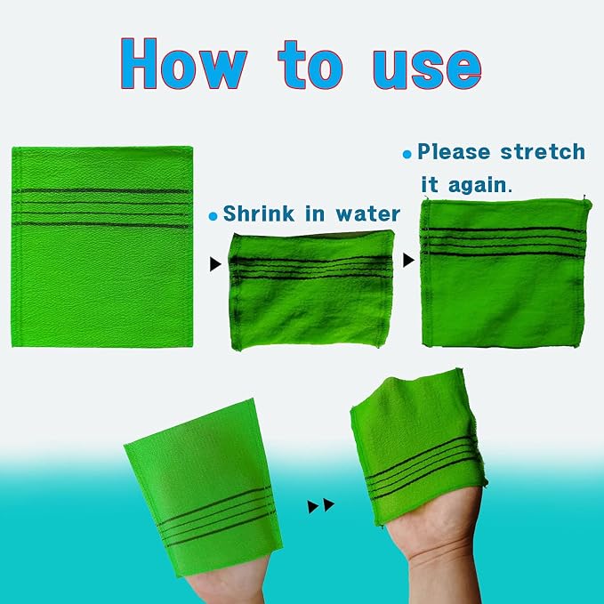 Korean Asian Exfoliating Bath Washcloth Mitt - Image 3