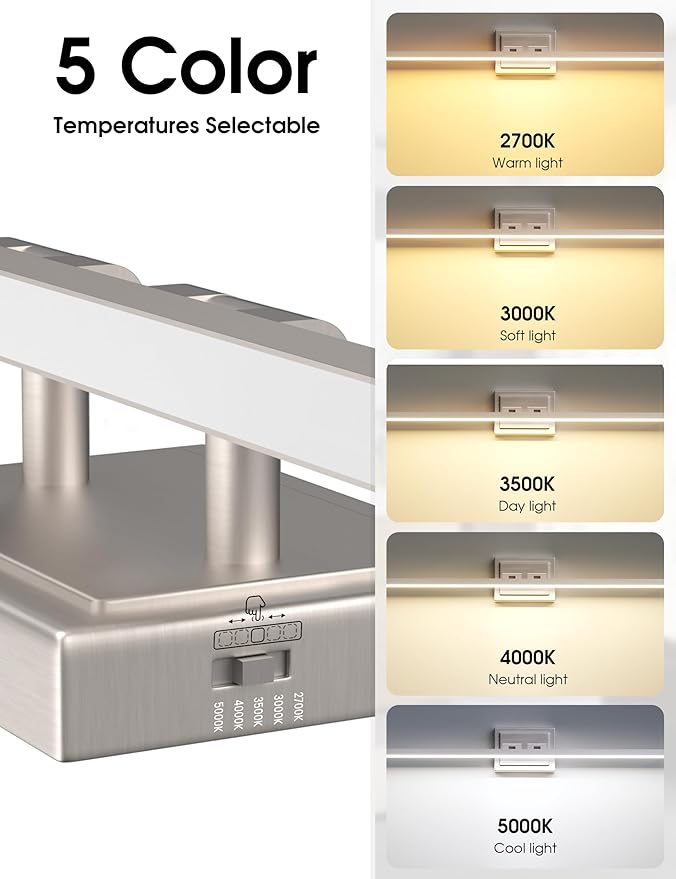 VOLISUN Modern Bathroom Vanity Light 48 inch, 30W Dimmable 5CCT Led Bathroom - Image 3