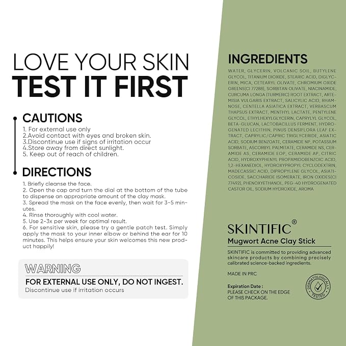 SKINTIFIC Mugwort Clay Stick Mask - Image 2