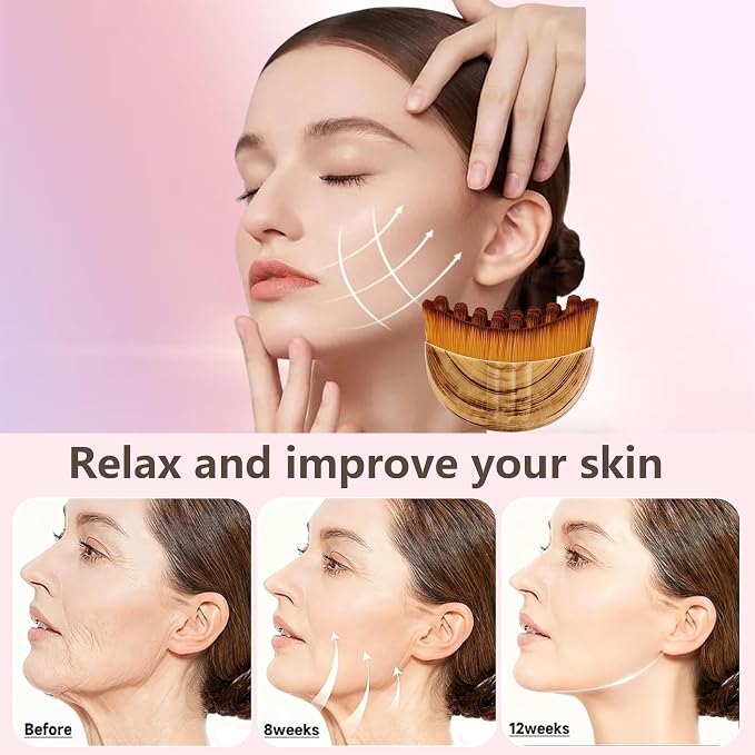 Lymphatic Contour Face Brush, Super Soft Manual Lymphatic Drainage Massager - Image 2