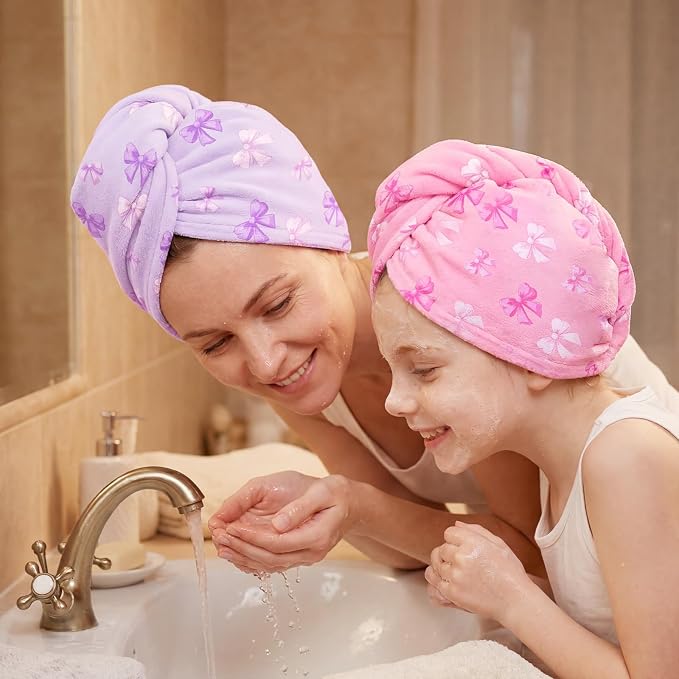 Microfiber Hair Towel Wrap for Kids Hair Drying Towel Wrap - Image 4