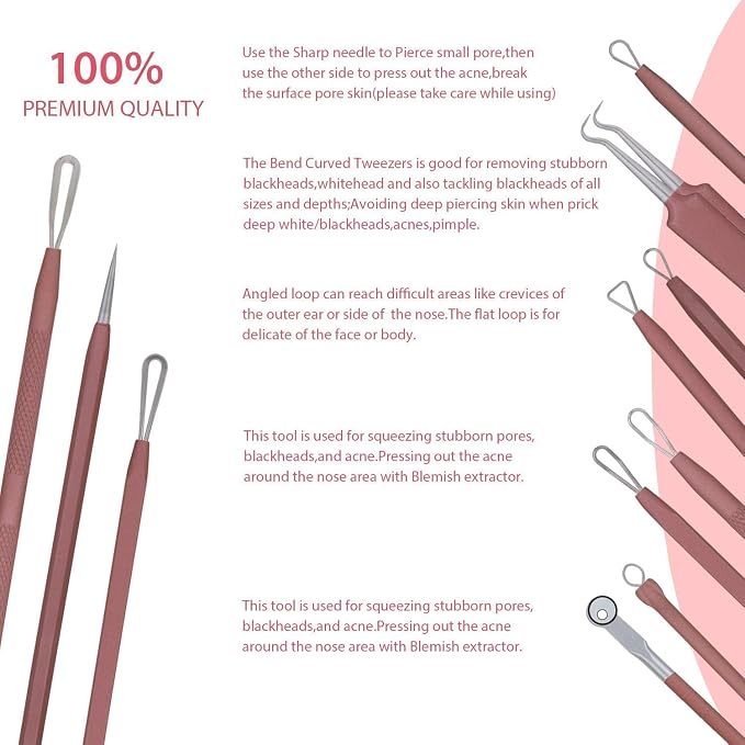 JPNK Blackhead Remover Tool Comedones Extractor Acne Removal Kit - Image 4