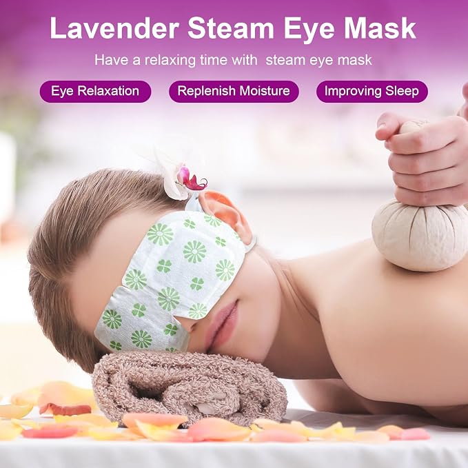 10 Packs Steam Eye Mask, Lavender Steam Eye Masks Disposable, Self-Heating - Image 2