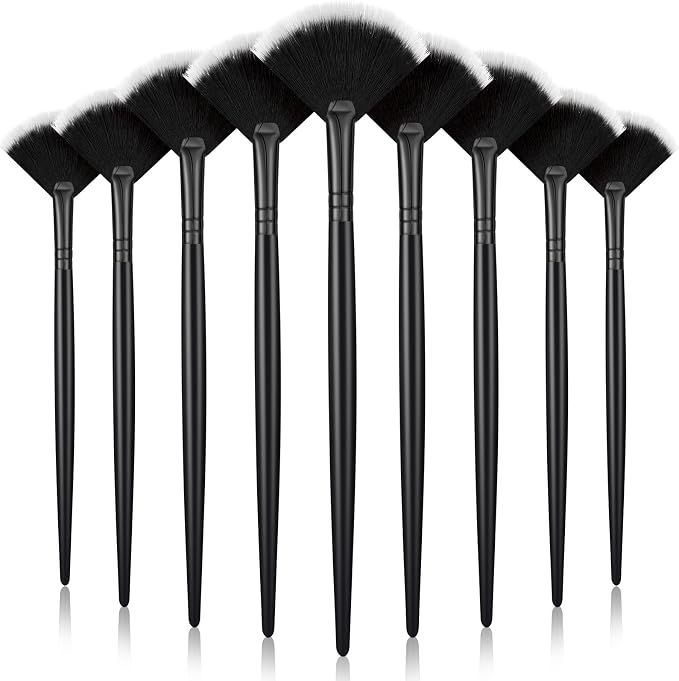 9 Pieces Facial Fan Mask Brushes, Soft Facial Applicator Brushes Tools by Maitys