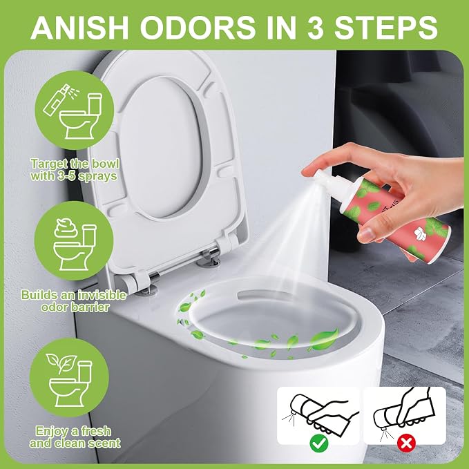6 Pack Toilet Spray, 6-Scent Bathroom Spray, Freshener Deodorizer - Image 3