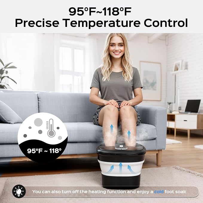 Collapsible Foot Spa with Surf Wave Massage, Foot Bath with 24 Motorized - Image 3