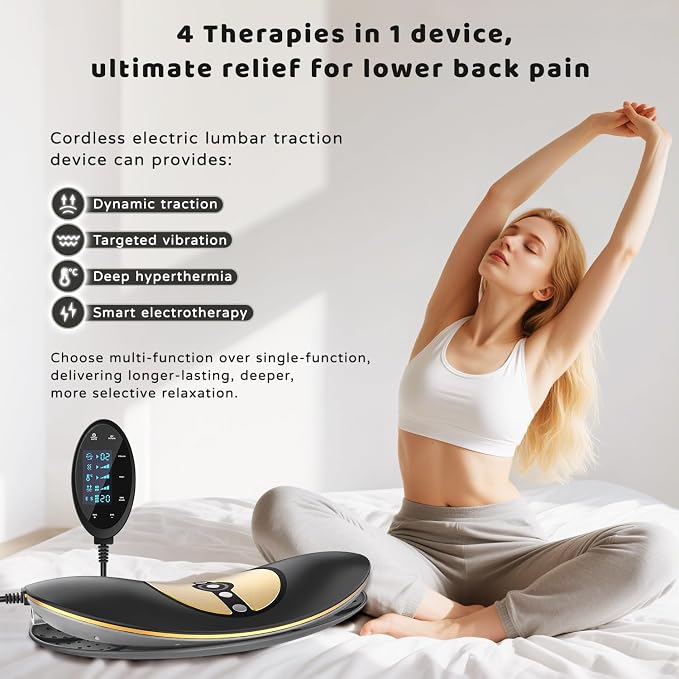 Cordless Electric Lumbar Traction Device, 4-in-1 Multifunctional Back Massager - Image 2