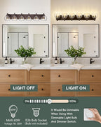 Oil Rubbed Bronze Bathroom Light Fixtures, 6-Light Bathroom Vanity Lights Over - Image 5