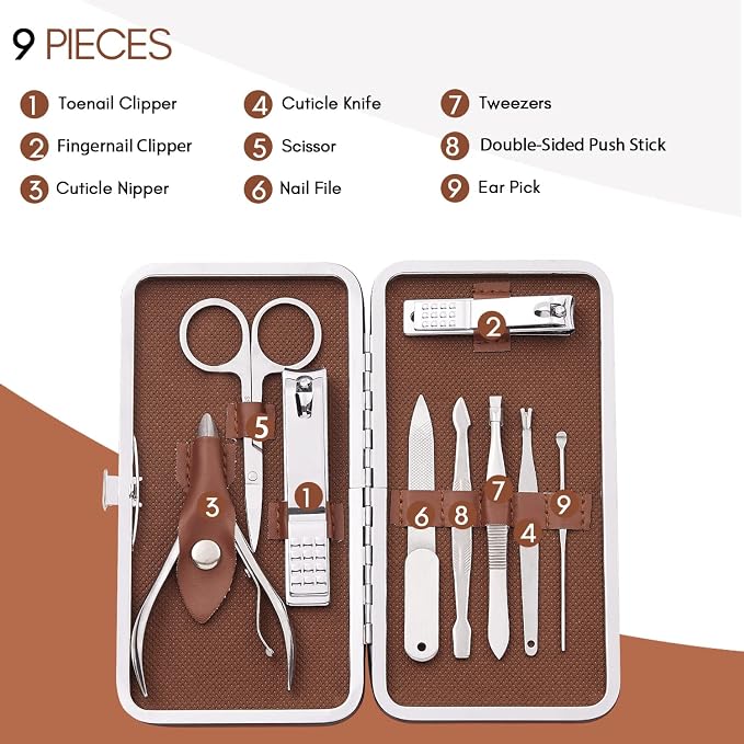 Manicure Set, FAMILIFE Professional Manicure Kit Nail Kit Mens Grooming Tools - Image 5
