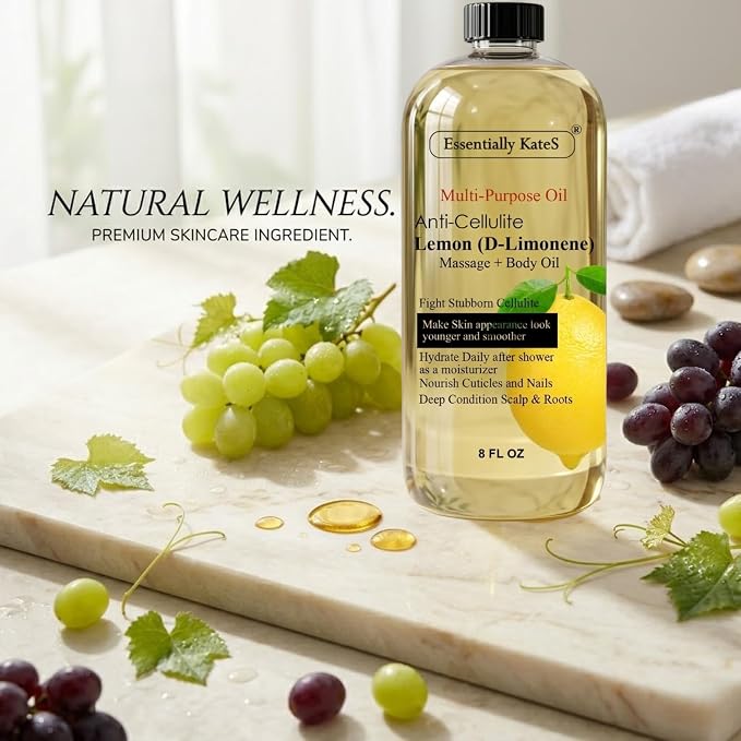 Essentially KateS Lemon Massage Lotion Body Oil Multi-Purpose Oil 8 Fl Oz - Image 5