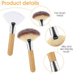 4Pcs Fluffy Facial Brushes Esthetician Fan Brushes Esthetician Short Handle Fan - Image 3