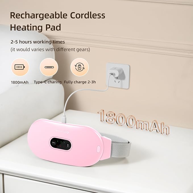 Portable Cordless Heating Pad Cramps:COSYGLOW 6 Heat Levels 6 Massage Modes - Image 6