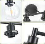 6-Light Bathroom Light Fixture Black Vanity Lights Over Mirror Modern Wall - Image 4