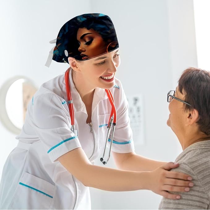 Scrub Cap with Hair Scrunchy, Ponytail Holder Surgical Cap - Image 6