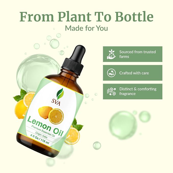 SVA Lemon Essential Oil – 4 Fl Oz – 100% Natural Lemon Oil - Image 4