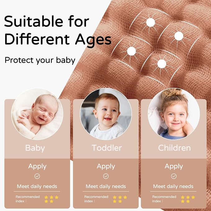Yoofoss Hooded Baby Towels for Newborn 2 Pack 100% Muslin Organic Cotton Baby - Image 5