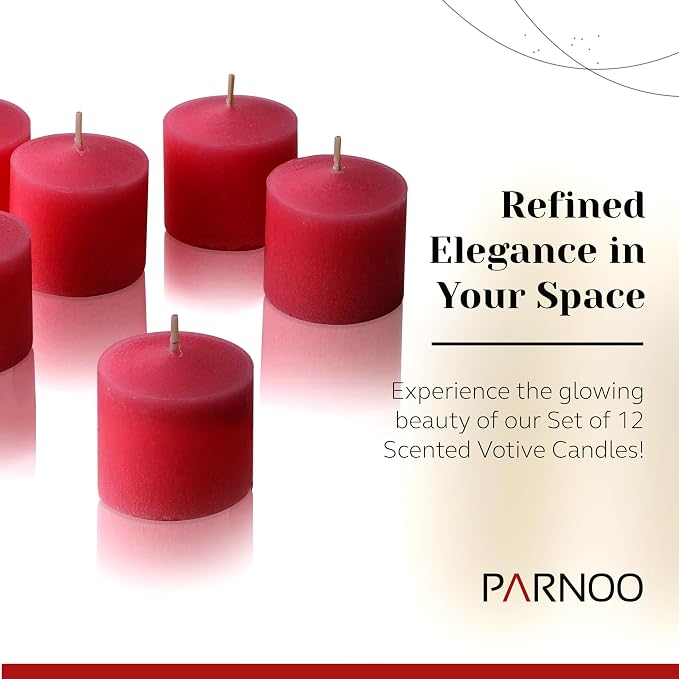 Red Apple Cinnamon Scented Votive Candles, Scented 10 Hour Burn Time - Image 2