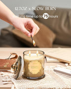 M&SENSE Eucalyptus Cedarwood Soy Candles, 2 Wick 12.7oz Large Jar Candle 75H - Image 7