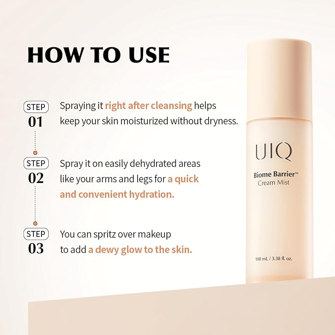 UIQ Biome Barrier Cream Mist, Skin Microbiome-Powered Face Mist - Image 9