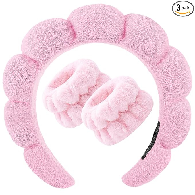 Zkptops Spa Headband for Washing Face Wristband Set Sponge Makeup Skincare by ZKPTOPS