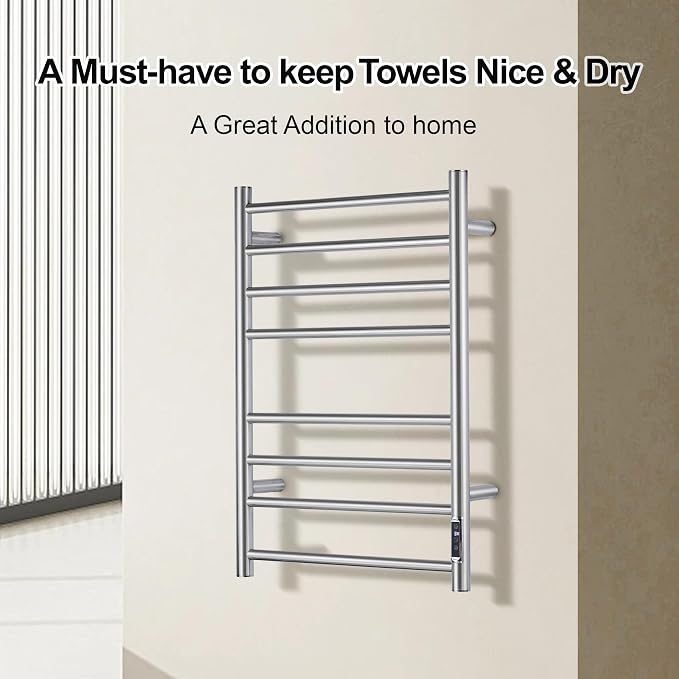 Towel Warmer Bathroom Wall Mounted Drying Rack Plug-in Electric Heated Towel - Image 4